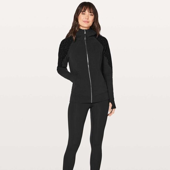 Lululemon Scuba Hoodie Light Cotton Fleece (Floral Flock) Black Size 6 - Picture 14 of 16